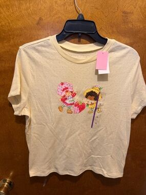 Strawberry shortcake yellow short sleeve crop top tee new size XL